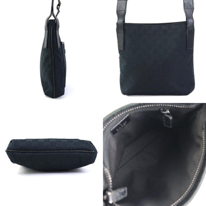 Gucci Black Gg Canvas Shoulder Bag