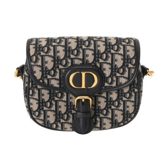 Christian Dior Navy Jacquard Shoulder Bag ()