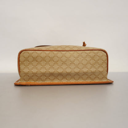Celine  Macadam Shoulder Bag Women's PVC,Leather Shoulder Bag Beige,Brown