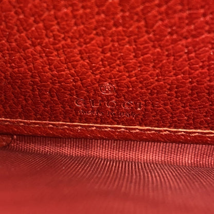 Gucci Red Color Canvas Leather Long Wallet (Bi-Fold)