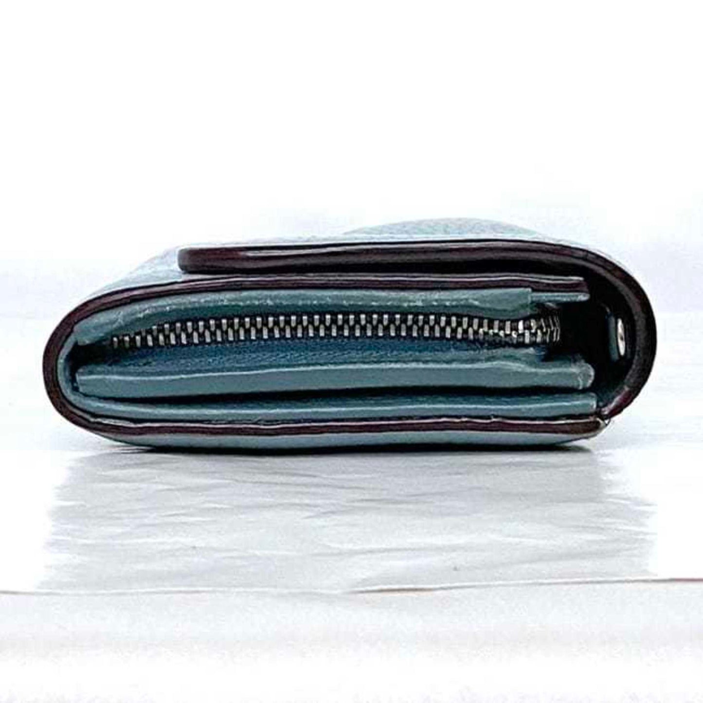 Christian Dior Light Blue Leather Long Wallet (Bi-Fold) ()