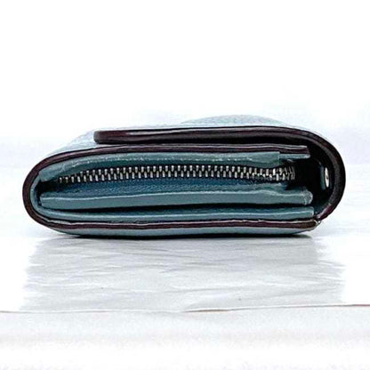 Christian Dior Light Blue Leather Long Wallet (Bi-Fold) ()