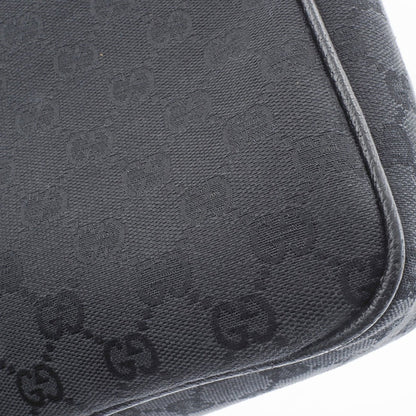 Gucci Gg Canvas Black Canvas Leather Shoulder Bag