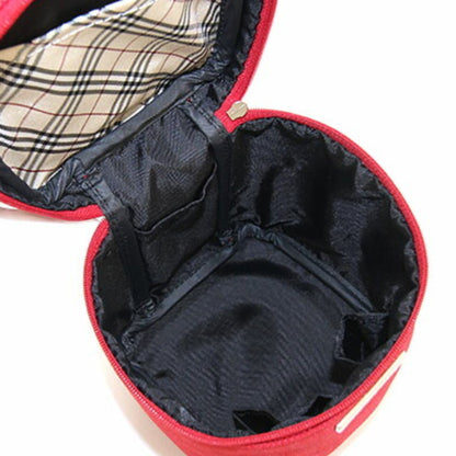 Burberry Vanity Bag Red Canvas Women's Handbag Pouch Embroidery BURBERRY