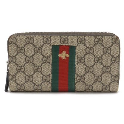 Gucci Beige Dark Brown Green Red Color Pvc Leather Long Wallet (Bi-Fold) ()