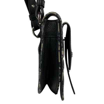 Christian Dior Navy Canvas Leather Saddle Bag Shoulder Bag ()