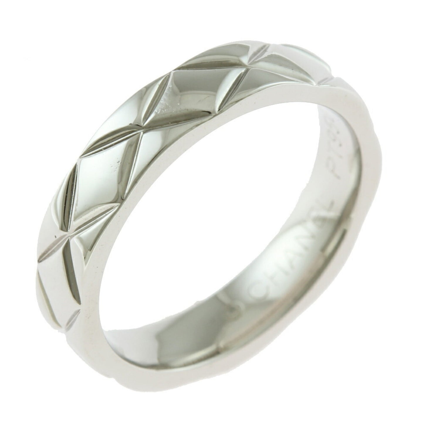 Chanel Matelasse Ring No. 4 Pt950 Platinum Women's