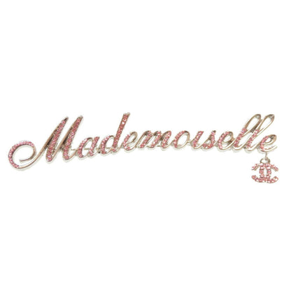 Chanel Mademoiselle mademoiselle Coco Mark Stone Pink Silver Hardware Brooch Accessories