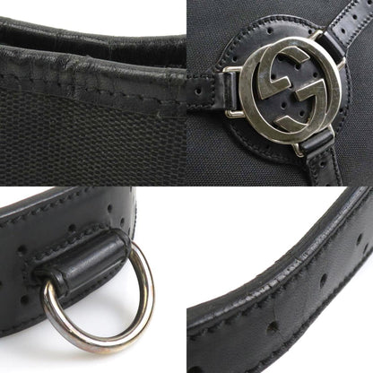Gucci Black Canvas Leather Shoulder Bag