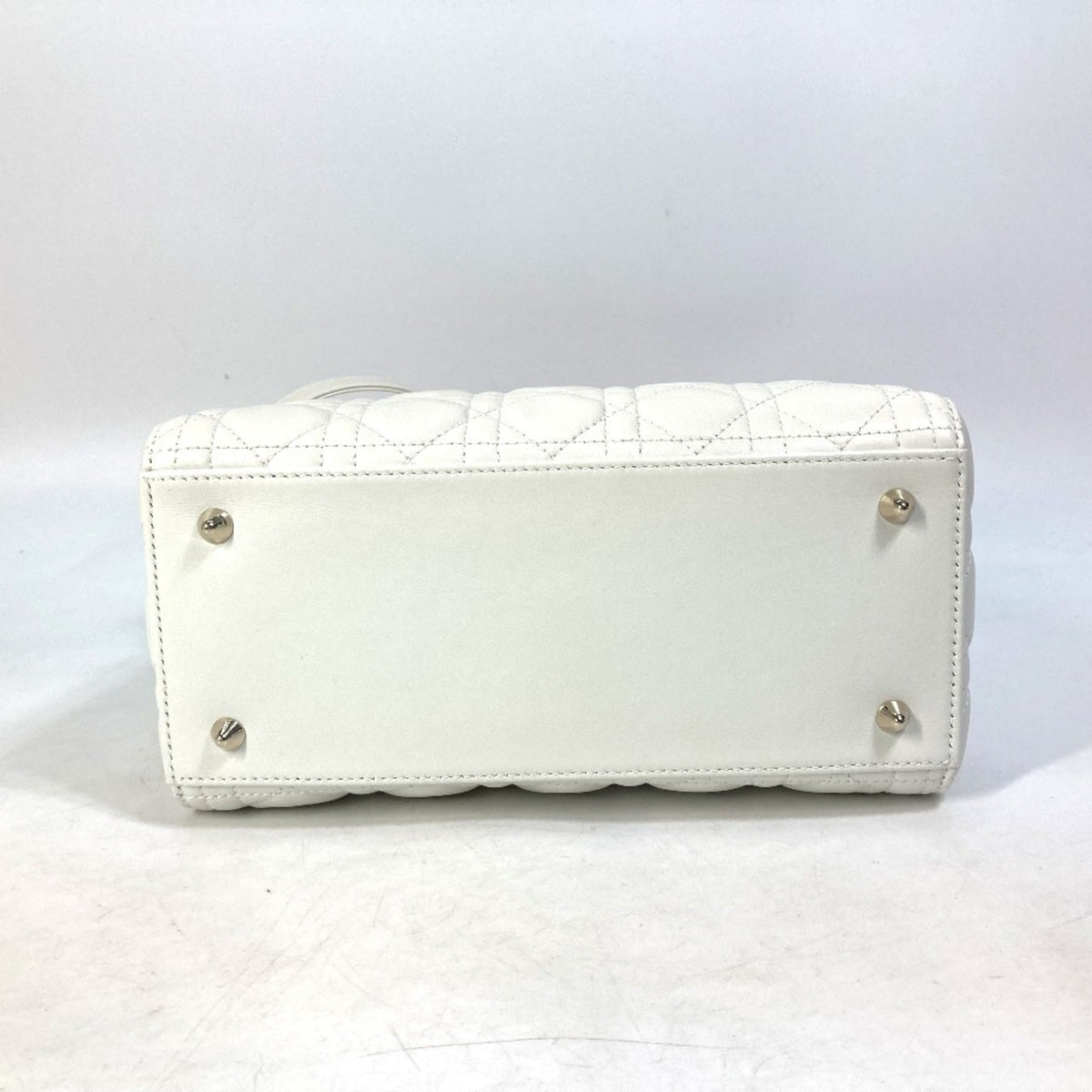 Christian Dior White Leather Handbag Shoulder Bag ()