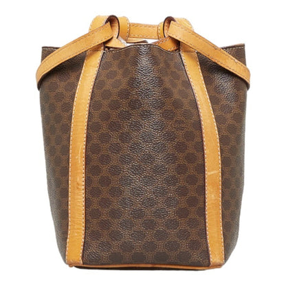 Celine Macadam Shoulder Bag Brown Beige PVC Leather Ladies