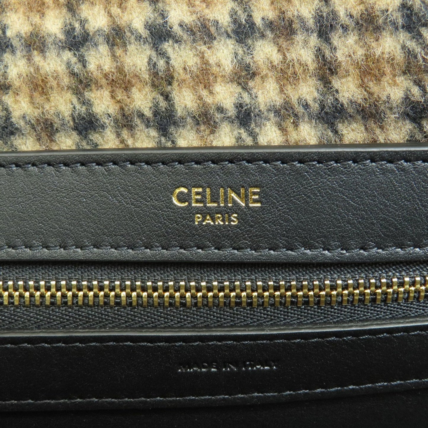 Celine Hippo Phantom Tweed Pattern Tote Bag Cotton Women's