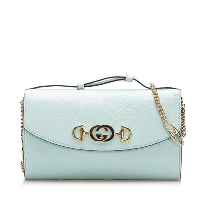 Gucci Zumi Chain Shoulder Bag Handbag 572375 Mint Green Leather Ladies Gucci