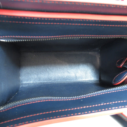Celine Luggage Micro Shopper Shoulder Bag Navy Red Calfskin [cowhide]