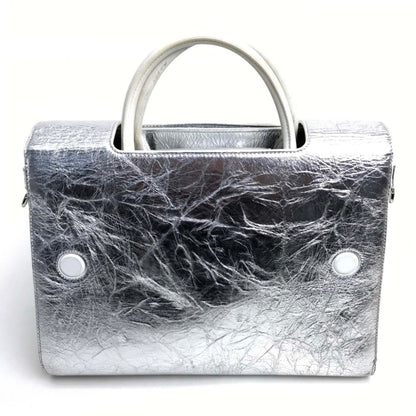 Christian Dior Metallic Silver Leather Handbag ()