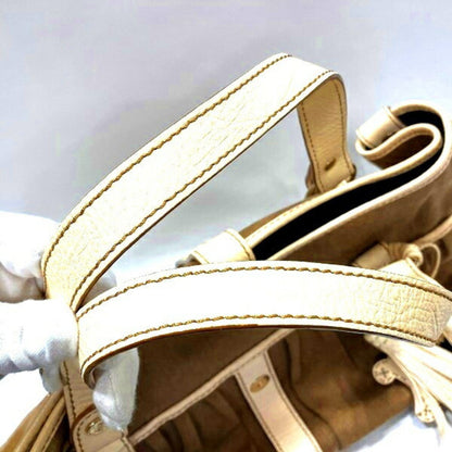 Celine Canvas Triomphe Charm Fringe Bag Handbag Ladies
