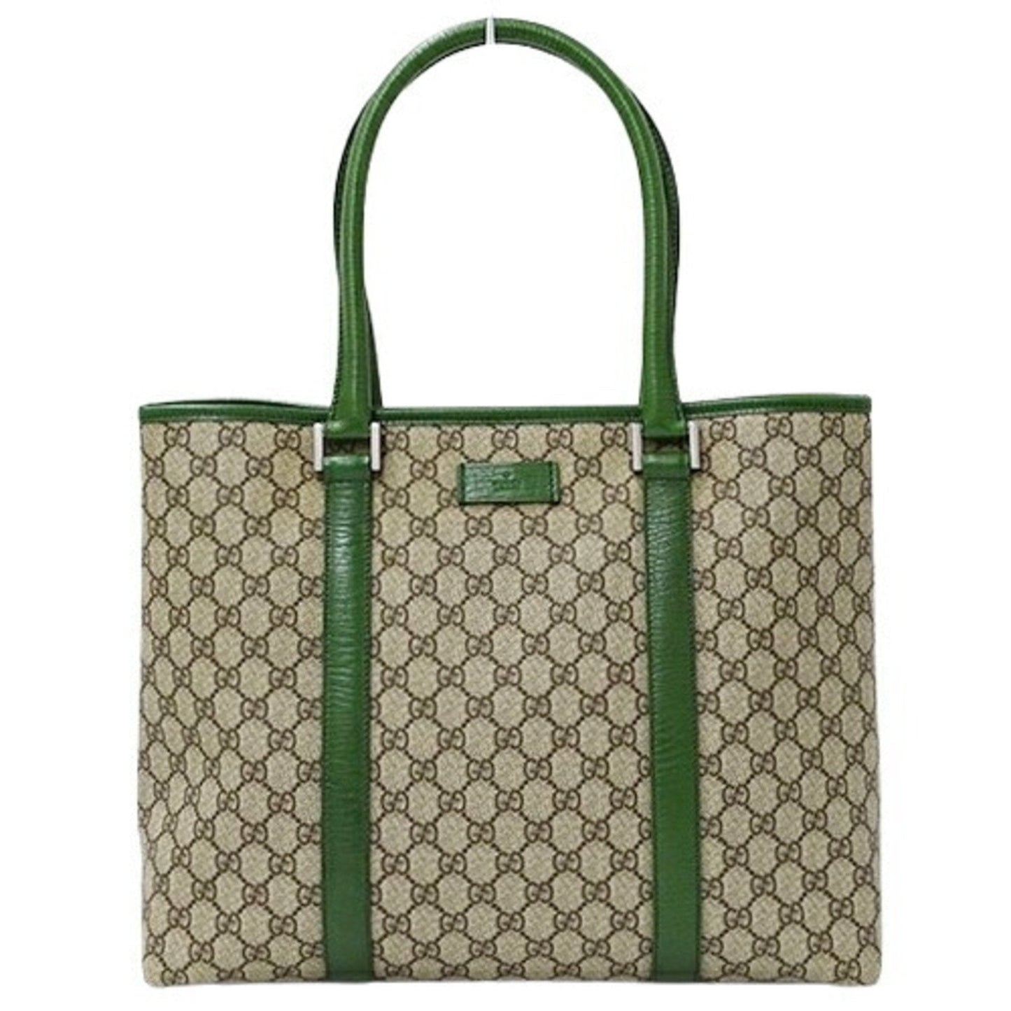 Gucci Beige Brown Green Gg Supreme Tote Bag ()