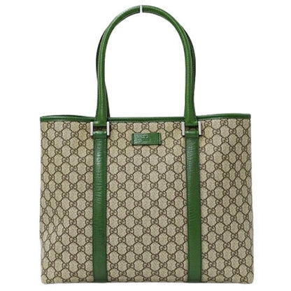 Gucci Beige Brown Green Gg Supreme Tote Bag ()