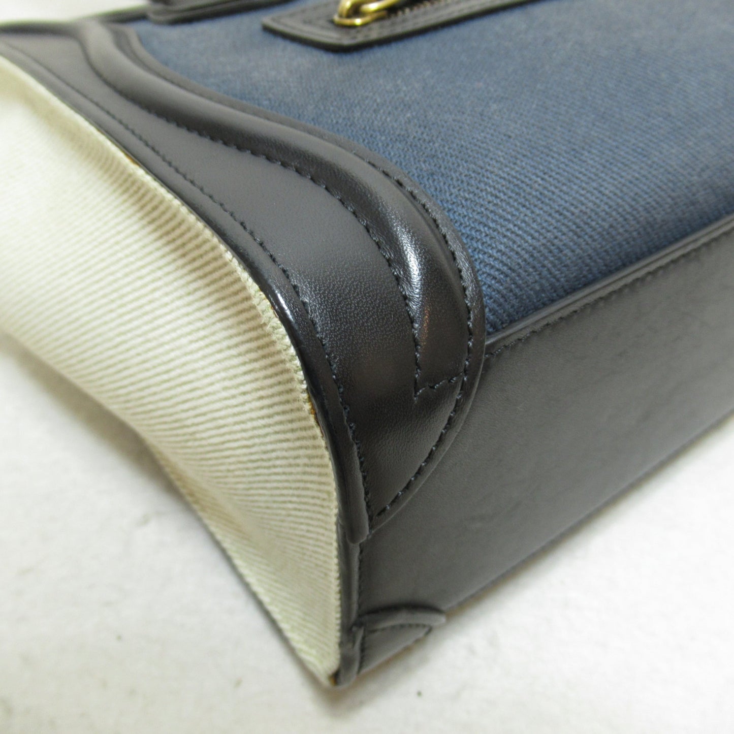 Celine Luggage nano shopper Black White canvas