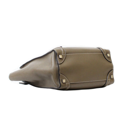 Celine Luggage Micro Handbag Gray Beige Women's Leather