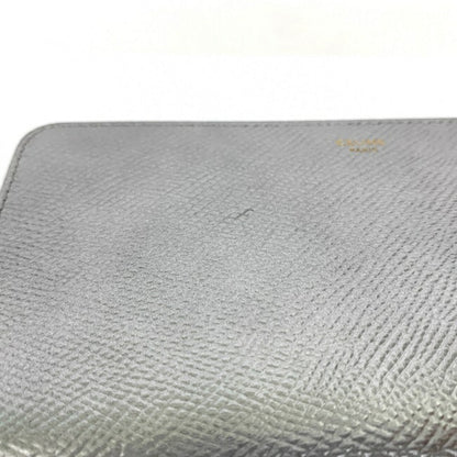 Celine Wallet Metallic Silver 10B553BFQ. 36AG Laminated Grain Calfskin Celine Leather Ladies