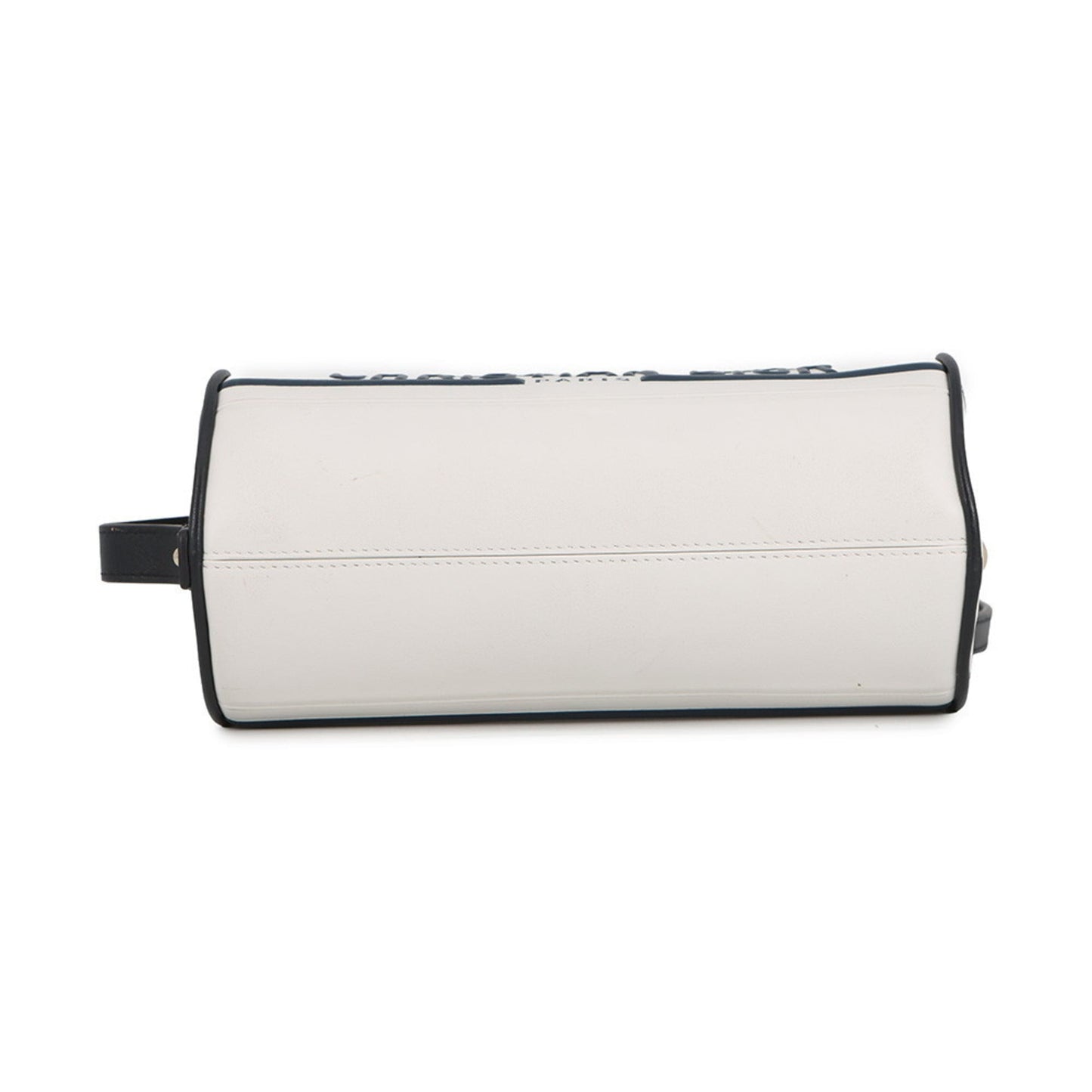 Christian Dior Navy White Leather Handbag ()