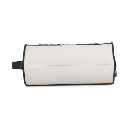 Christian Dior Navy White Leather Handbag ()