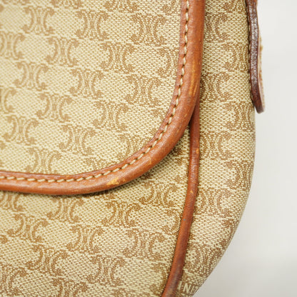 Celine  Macadam Shoulder Bag Women's PVC Beige
