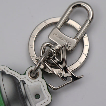 LOUIS VUITTON Portocre LV paint key holder MP3384 monogram canvas leather brown white green silver metal fittings ring bag charm