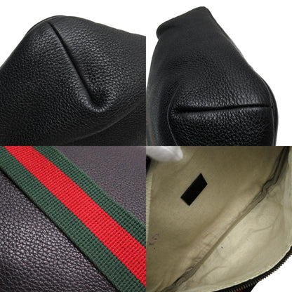 Gucci Black Green Red Color Leather Cotton Fanny Pack Sling Bag
