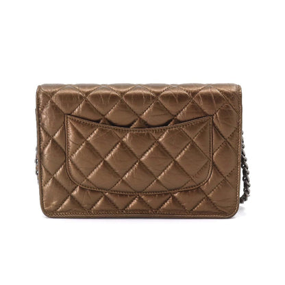 Chanel 2.55 Chain Wallet Long Leather Bronze Vintage Silver Hardware