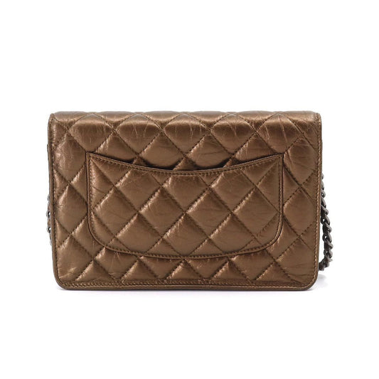 Chanel 2.55 Chain Wallet Long Leather Bronze Vintage Silver Hardware