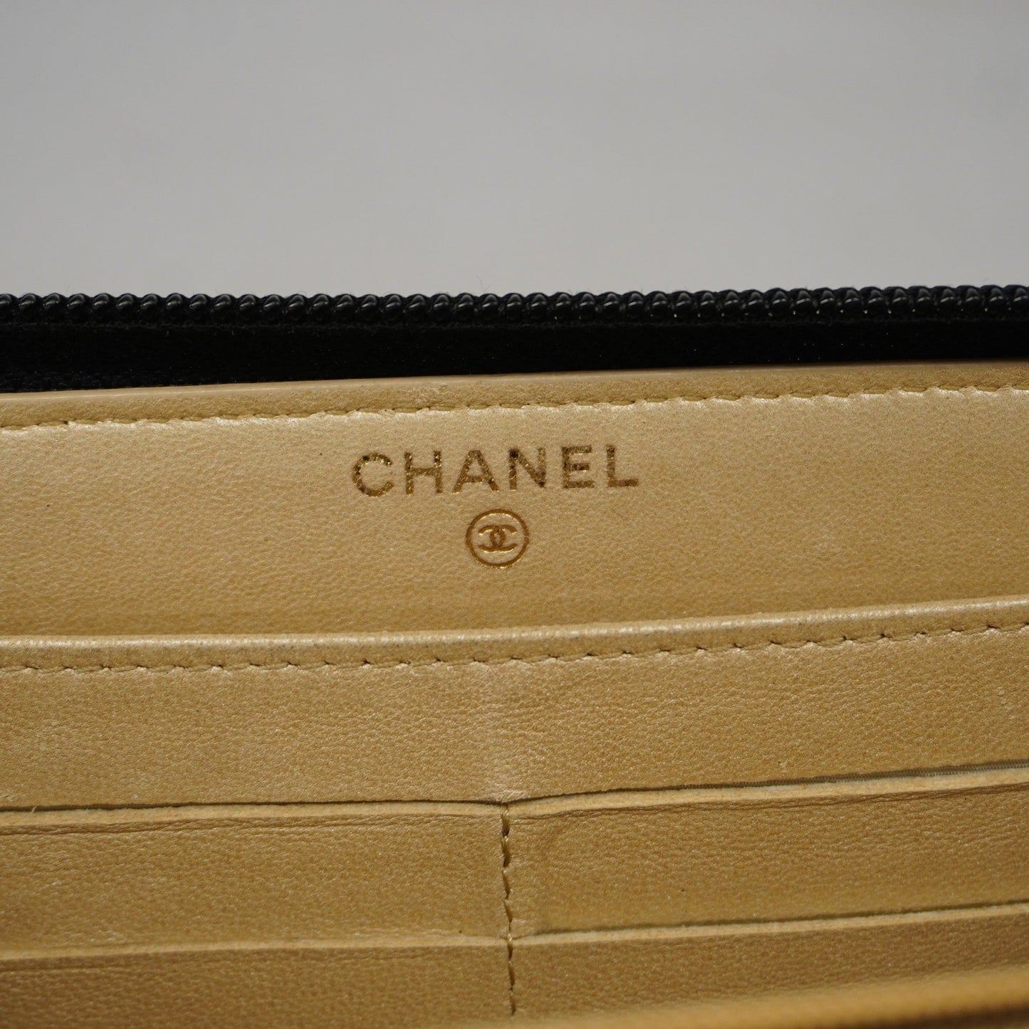 ChanelAuth  Camellia Long Wallet [bi-fold] Gold Hardware Women's Lambskin Black