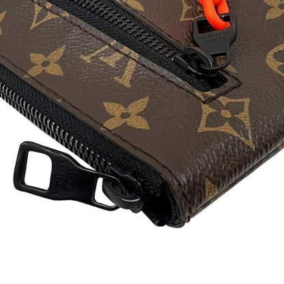 LOUIS VUITTON Pochette A4 Virgil Abloh Clutch Bag Monogram Solar Ray Brown Orange Tea M44484 TN0149 Men's