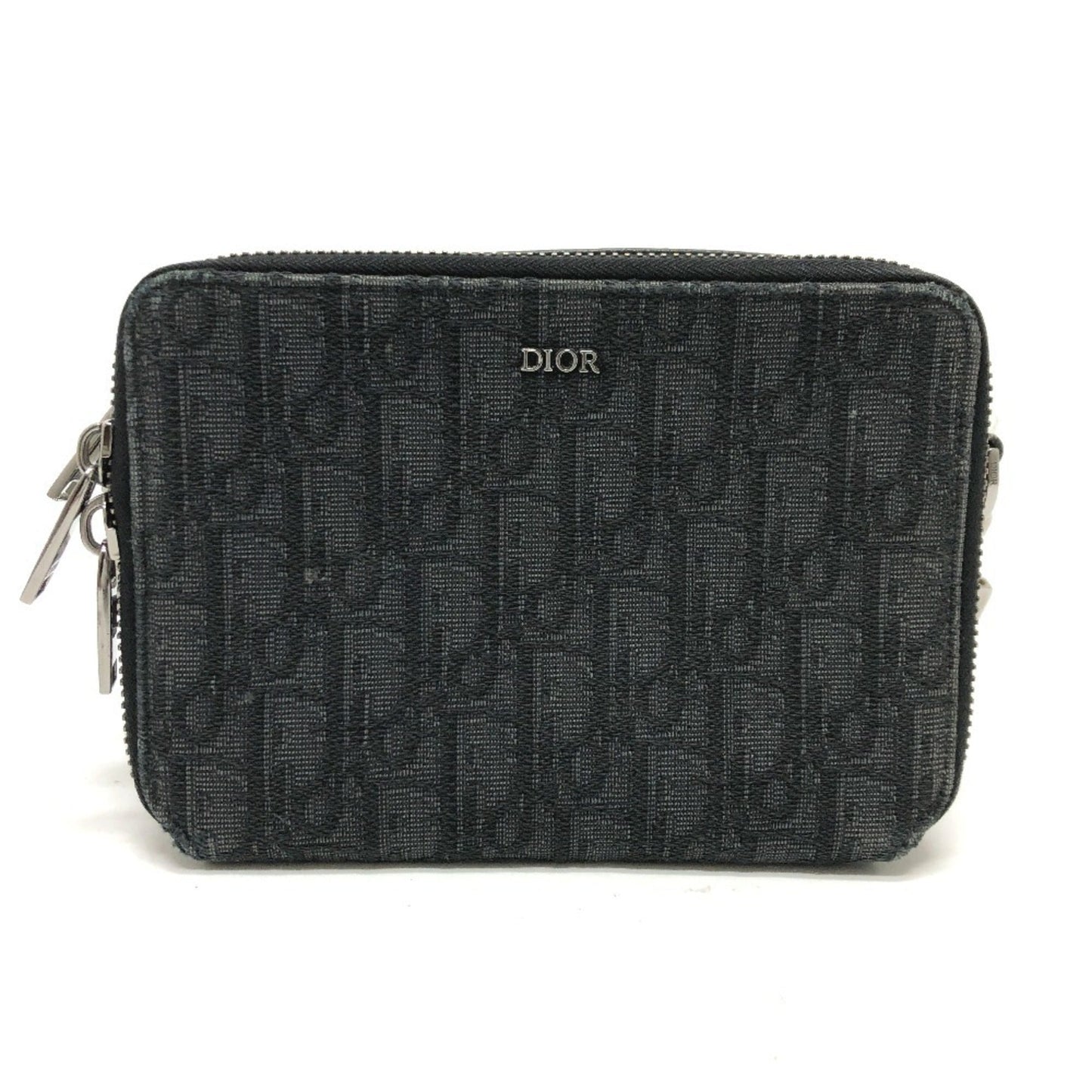 Christian Dior Navy Canvas Pouch Shoulder Bag ()