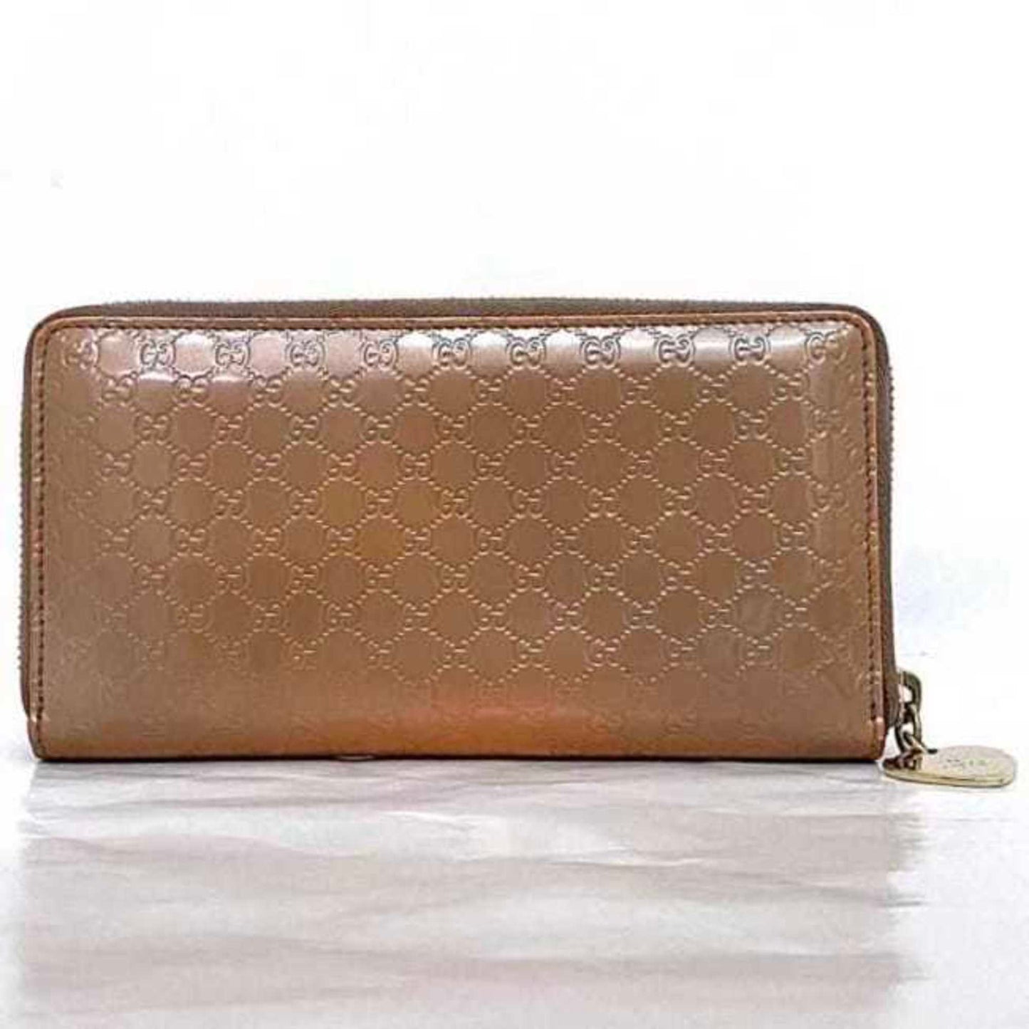 Gucci Microguccissima Gold Pink Patent Leather Long Wallet (Bi-Fold)