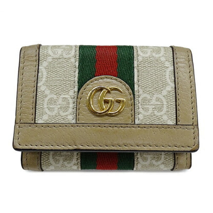 Gucci Beige Gg Supreme Wallet (Tri-Fold)