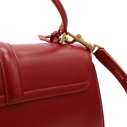Celine 16 Saise Small Handbag Shoulder Bag Leather Red 188003