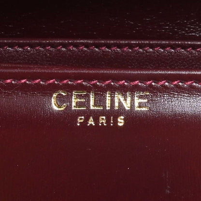 Celine Leather Shoulder Bag Bordeaux Ladies