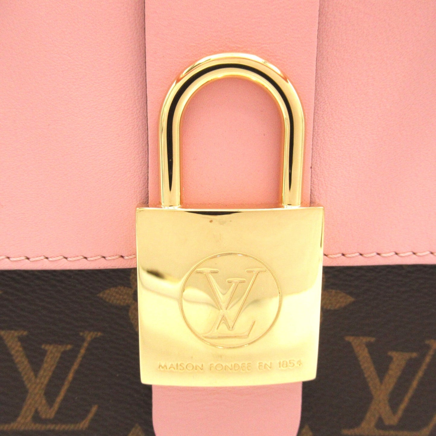 LOUIS VUITTON Rocky bb Brown Pink Rose poodle Monogram PVC coated canvas leather M44080