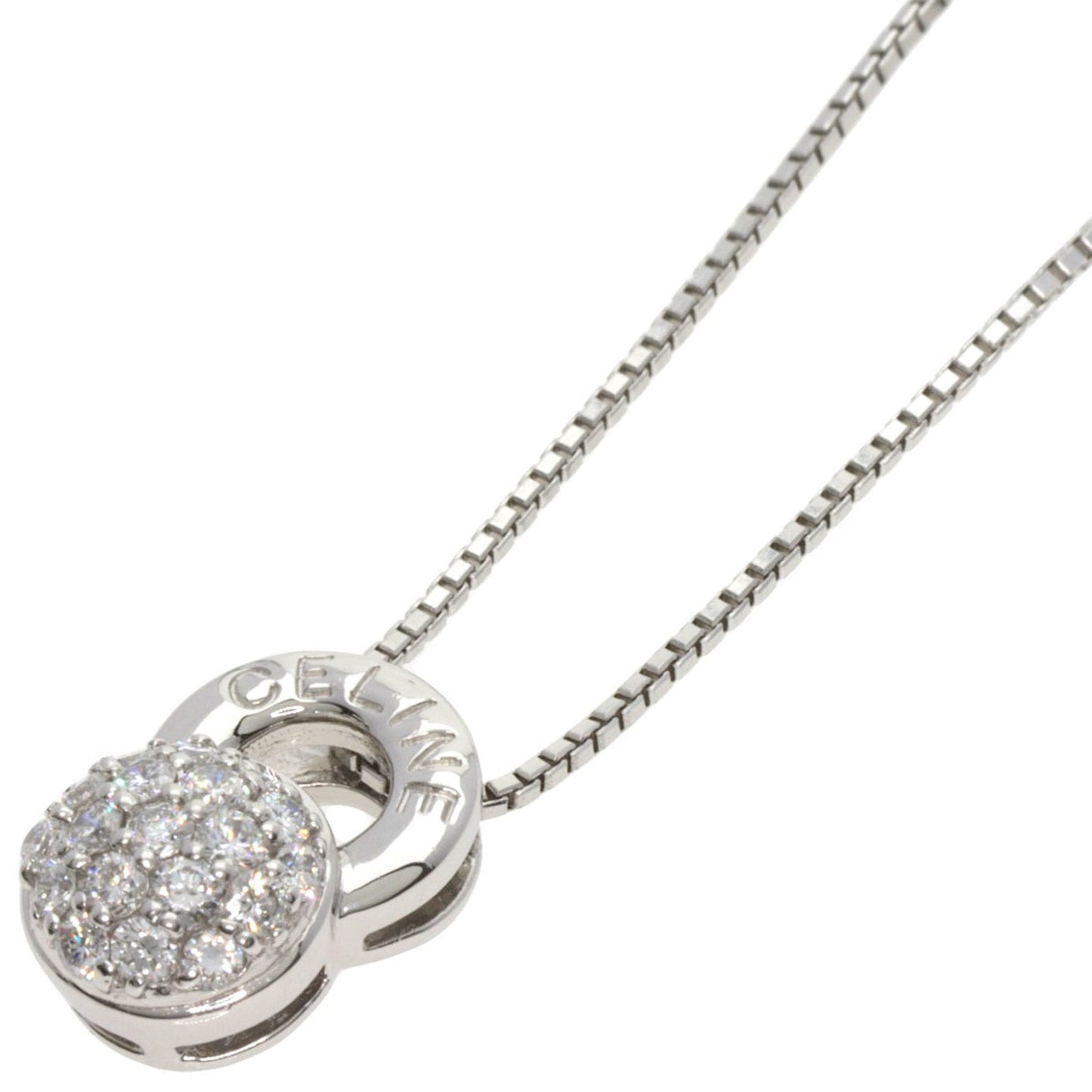 Celine Diamond Necklace Platinum PT850 PT900 Ladies