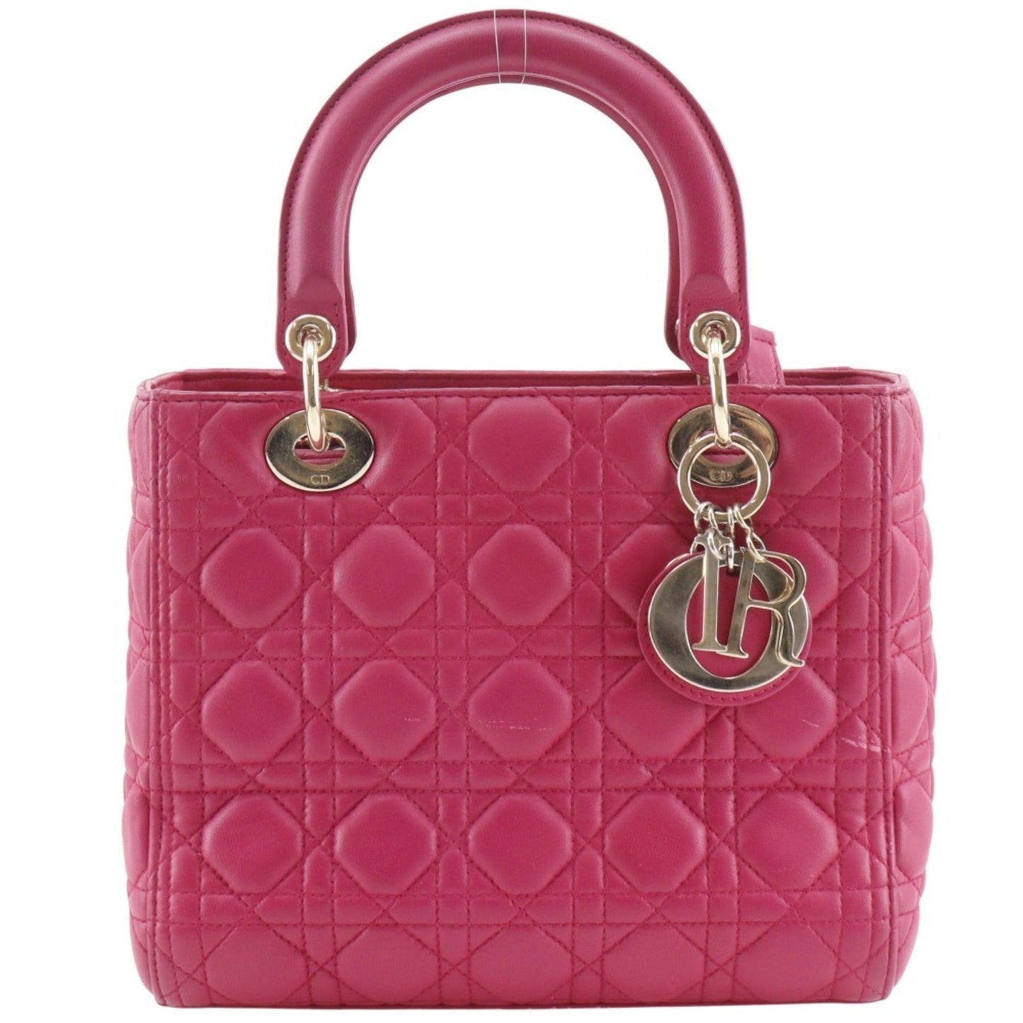 Christian Dior Lady Dior Pink Leather Handbag ()