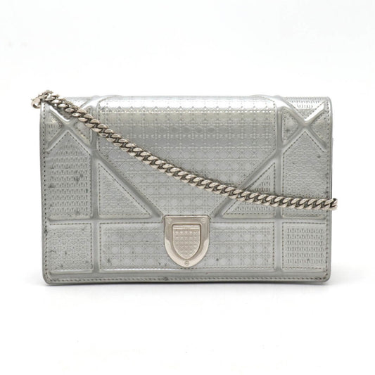 Christian Dior Silver Patent Leather Clutch Bag Pochette ()
