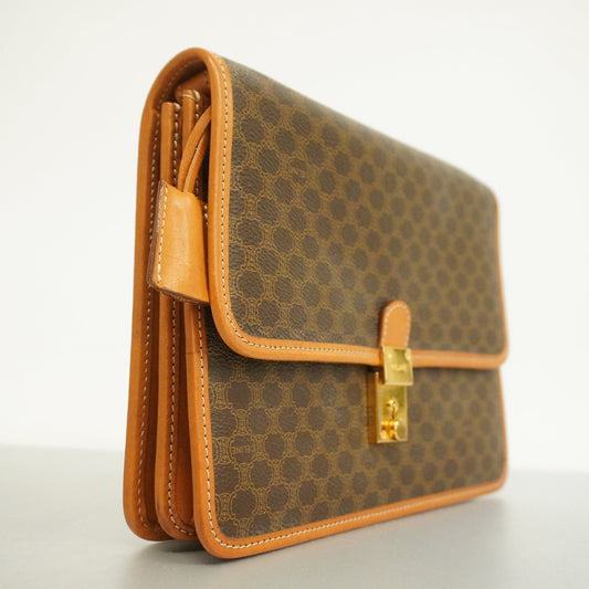 Celine  Macadam Women's PVC,Leather Clutch Bag Brown