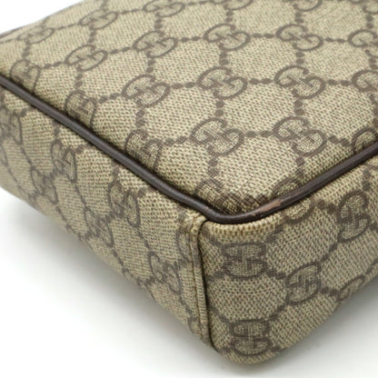 Gucci Beige Dark Brown Khaki Pvc Leather Pochette Shoulder Bag
