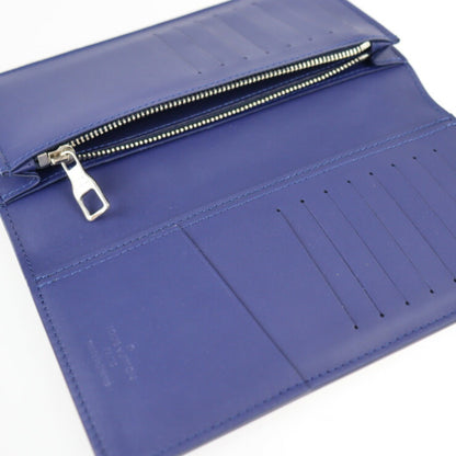 LOUIS VUITTON Portefeuille Brother Monogram Bandana Bifold Wallet M81405 Leather Blue White Long