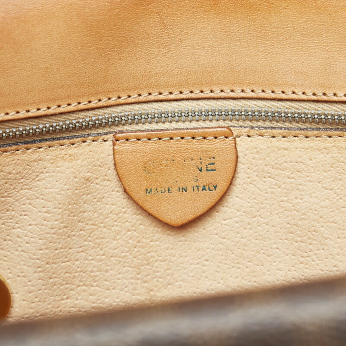 Celine Macadam Handbag Brown PVC Leather Ladies