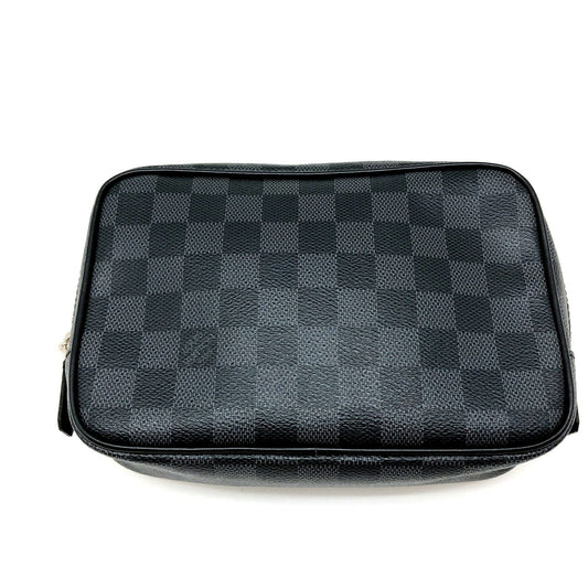 LOUIS VUITTON Truth Toilette PM N47522 Damier Graphite Black Silver Hardware Pouch Men's