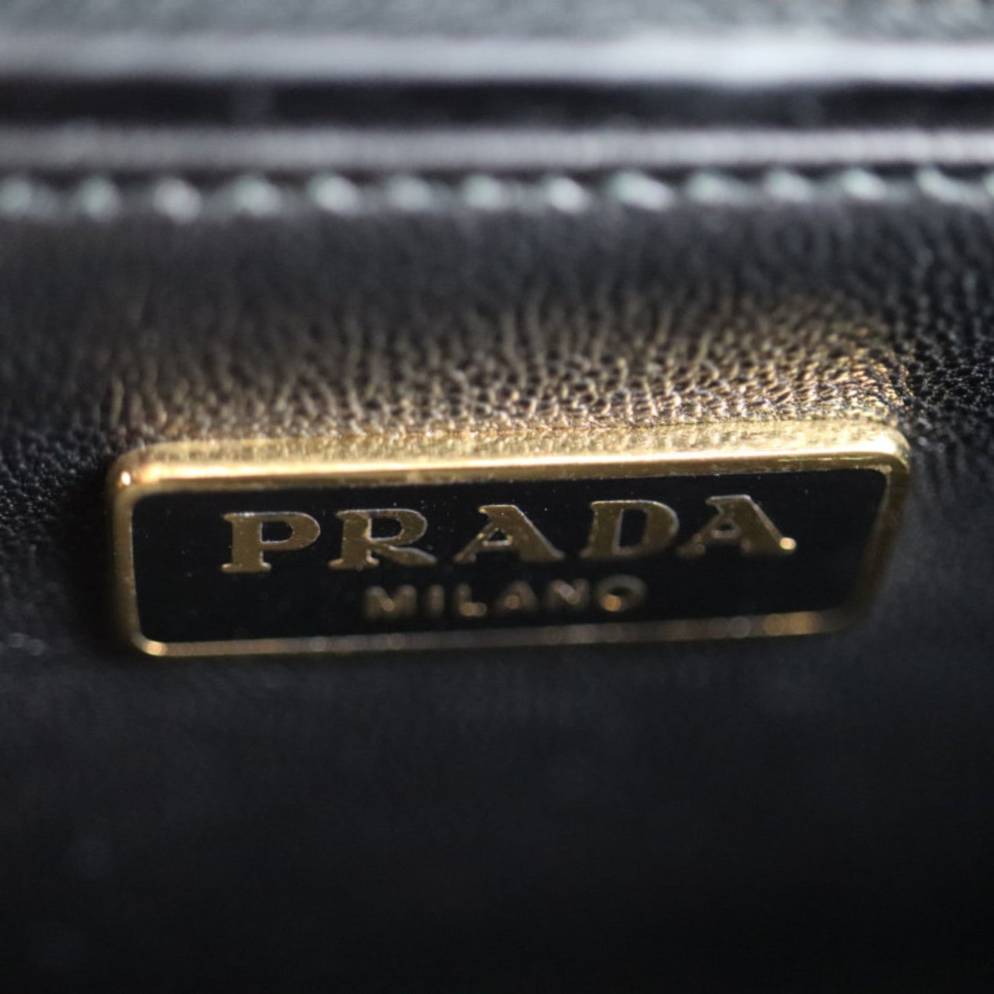 Prada turn lock handBag B2725C box calf black yellow