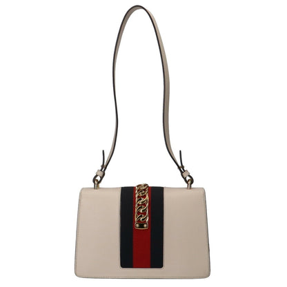 Gucci shoulder bag leather white ladies